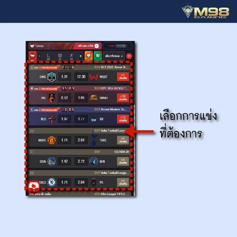 ขั้นตอนในการเข้าร่วมคาสิโน M98